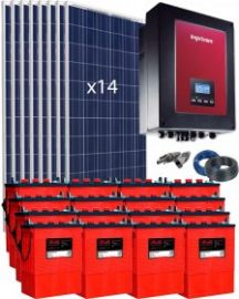 Kit Grid Tied PV System 3000W with Battery 10000Wh